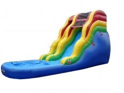 0e03d5cede4744cb07474f4c65a9837e 16' Tall Happy Wavy Water Slide with Splash Down Pool