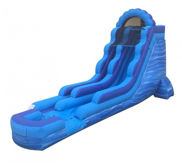 18' Tall Blue Marble Wet or Dry Slide with Long Run Out 18' Tall Blue Marble Wet or Dry Slide with Long Run Out
