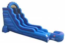 18footbluemarble3 811378800 18' Tall Blue Marble Wet or Dry Slide with Long Run Out