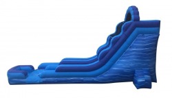 18footbluemarble4 181320959 18' Tall Blue Marble Wet or Dry Slide with Long Run Out