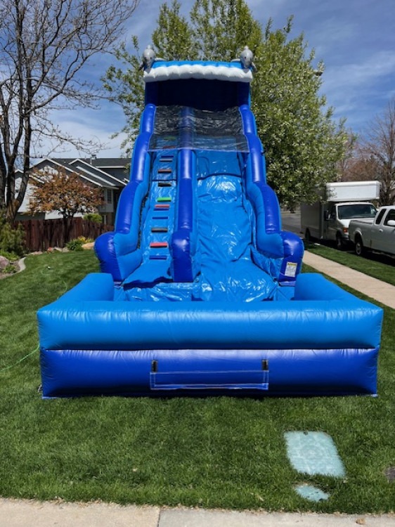 19' Tall Dolphin Waves Water Slide with Splash Down Pool 19' Tall Dolphin Waves Water Slide with Splash Down Pool
