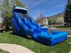 dolphinwaves3 1715742285 19' Tall Dolphin Waves Water Slide with Splash Down Pool