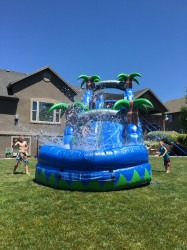 18' Tall Blue Crush Water Slide with Splash Down Pool