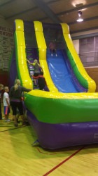 1820green20and20purple20indoor 1744655956 18' Tall Green & Purple Water Slide or Dry Slide with Pool