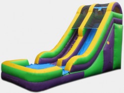 18' Tall Green & Purple Water Slide or Dry Slide with Pool