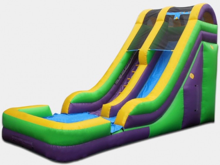 18' Tall Green & Purple Water Slide or Dry Slide with Pool 18' Tall Green & Purple Water Slide or Dry Slide with Pool