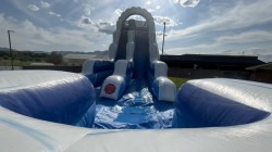 Blue20Marble201 1753753788 18' Tall Blue Marble Wet or Dry Slide with Long Run Out